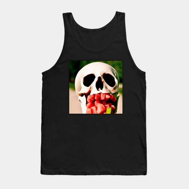 Skating Watermelon Wearing Sunglasses Tank Top by Watermelon Wearing Sunglasses